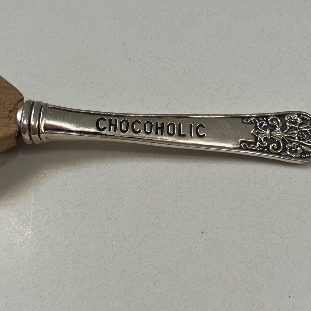 Vintage Chocoholic Wooden and Silver Spoon - Picture 3 of 4